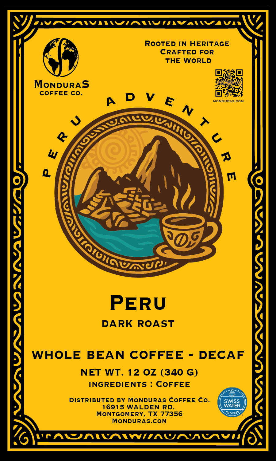 Peru Mountain Reserve – Swiss Water® Decaf - Dark Roast